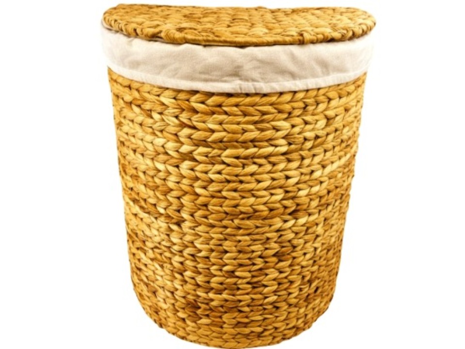 Curated Halfmoon Water Hyacinth Hamper with Lid